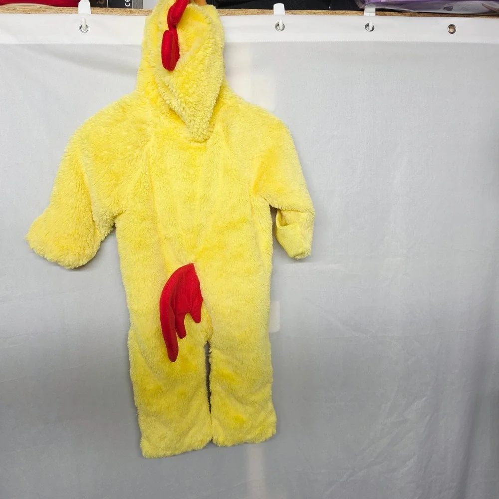 Target Chicken Costume Kids 0-6M Yellow Plush Hooded One Piece Coverall